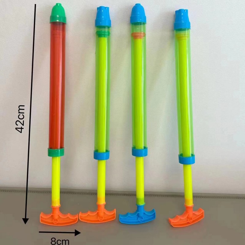 Pistola de agua de juguete para niños tipo de extracción de agua de 42cm de bombeo de agua transparente de doble orificio a la deriva playa de arena puestos de ahorro de agua al por mayor