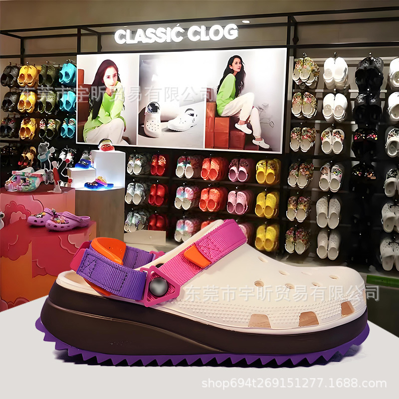 Cross Cool Walking Hole Shoes Women's Summer Thick Sole Outer Wear Casual Couple Men's and Women's Baotou Eva Sandals 206772