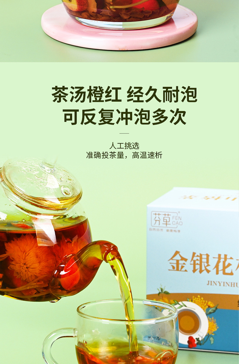Honeysuckle Chrysanthemum Goji Hawthorn Blend Tea 150g Dried Herbal Flower Tea for Daily Brewing quality and texture