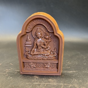 White Tara 7cm Rubbed Purple Clay 4.3cm High Temperature Fired Incense Ash Ornament Pendant