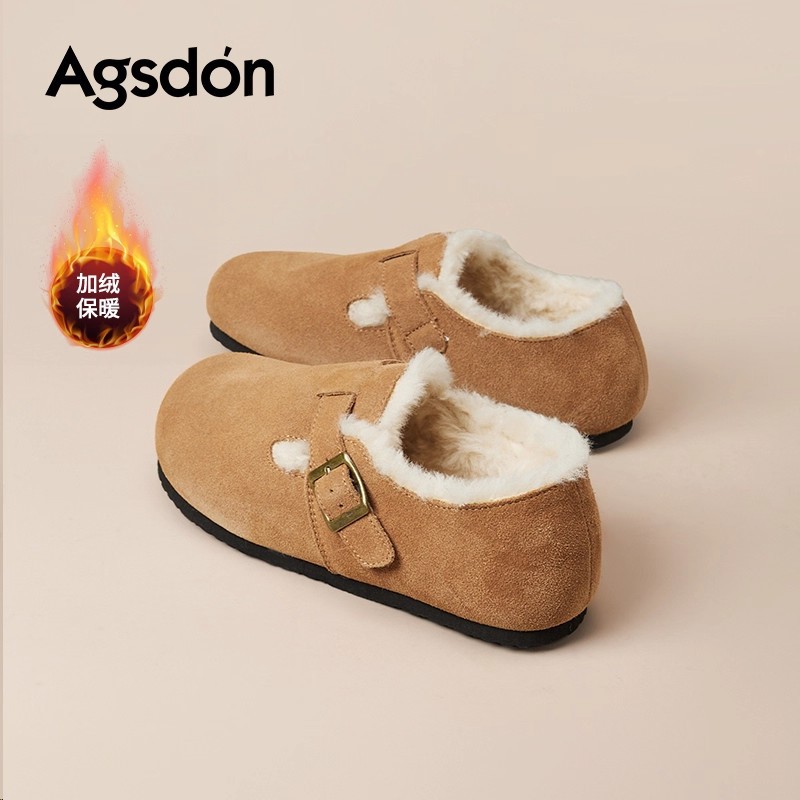 Augu Lion Deng Xiaoping Boccan zapatos de invierno para mujeres 2025 nuevo todo incluido con suela gruesa botas de nieve bajas