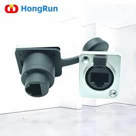 rj45连接器rj45直通头LED大屏数据传输8P以太网防水rj45网络接口