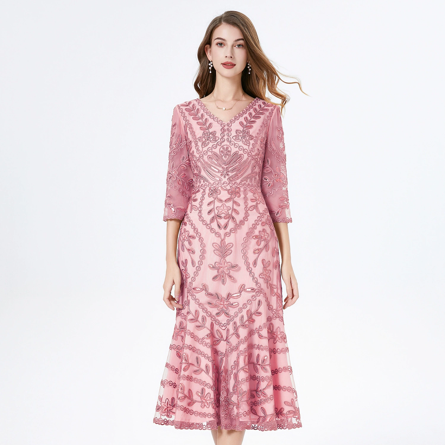 Летняя мини-юбка для мамы, свадебное платье, с коротким рукавом, plus size, с вышивкой, оптом