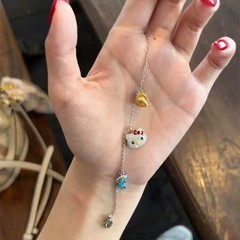 ハローキティ ハローキティ ブレスレット レディース タツノオトシゴ シェル ライト 高級 ハイエンド フルダイヤモンド 猫 KT ジュエリー ブレスレット