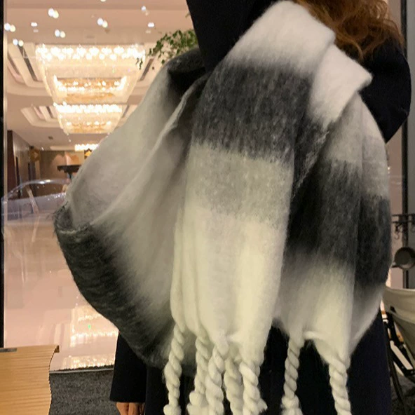 Zara, кашемировый зимний универсальный шарф, утепляющий плащ, стиль высокого качества, градиент