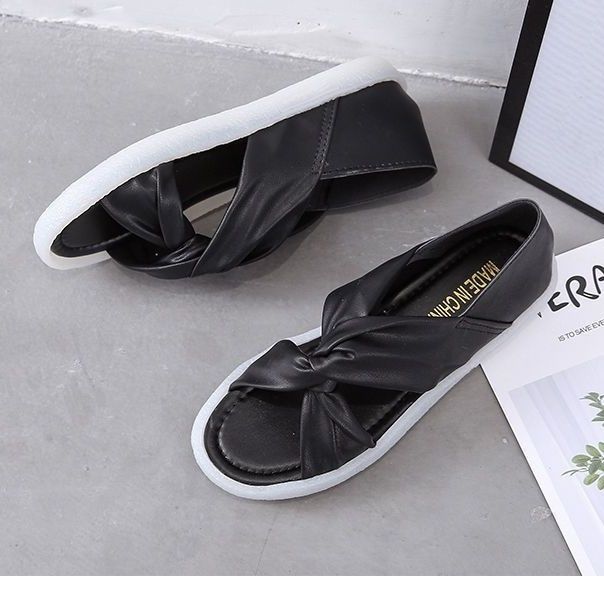 Nuevas sandalias de verano para mujeres nuevas zapatos chinos con suela plana, dos zapatos de embarazo con tendón antideslizante, zapatos romanos