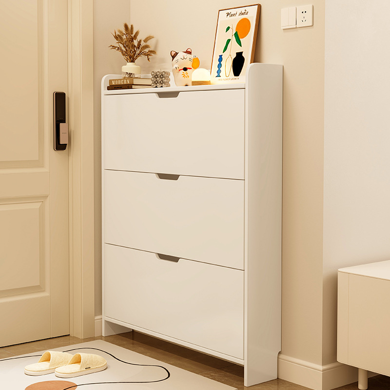 Gabinete de zapatos ultra delgado puerta doméstica cabina en el nuevo tipo 2024 explosión almacenamiento interior estante de zapatos estrecho