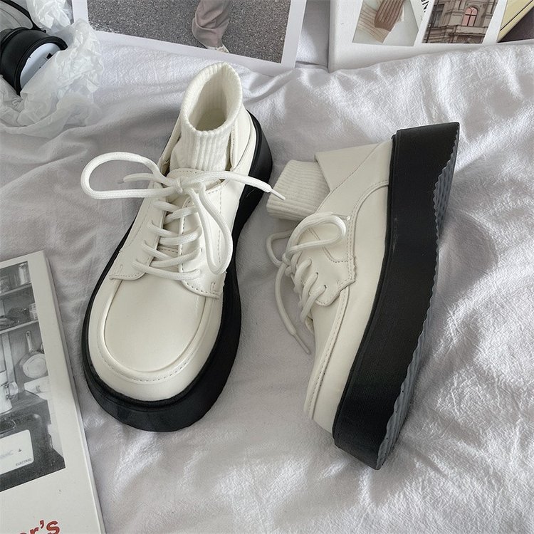 英伦风玛丽珍鞋2025春秋新款黑色系带小皮鞋女日系PU皮面乐福鞋女