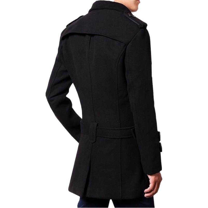 Otoño e invierno 2022 nueva gabardina de doble botonadura de estilo coreano para hombre abrigo de longitud media abrigo de lana Delgado británico