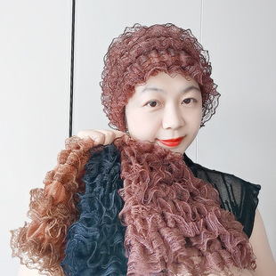 New Light and Thin Lace Breathable Baotou Cap Internet Celebrity Advanced Hair Display Headdress Dome Hat for Middle-aged and Elderly People to Cover White Hair
