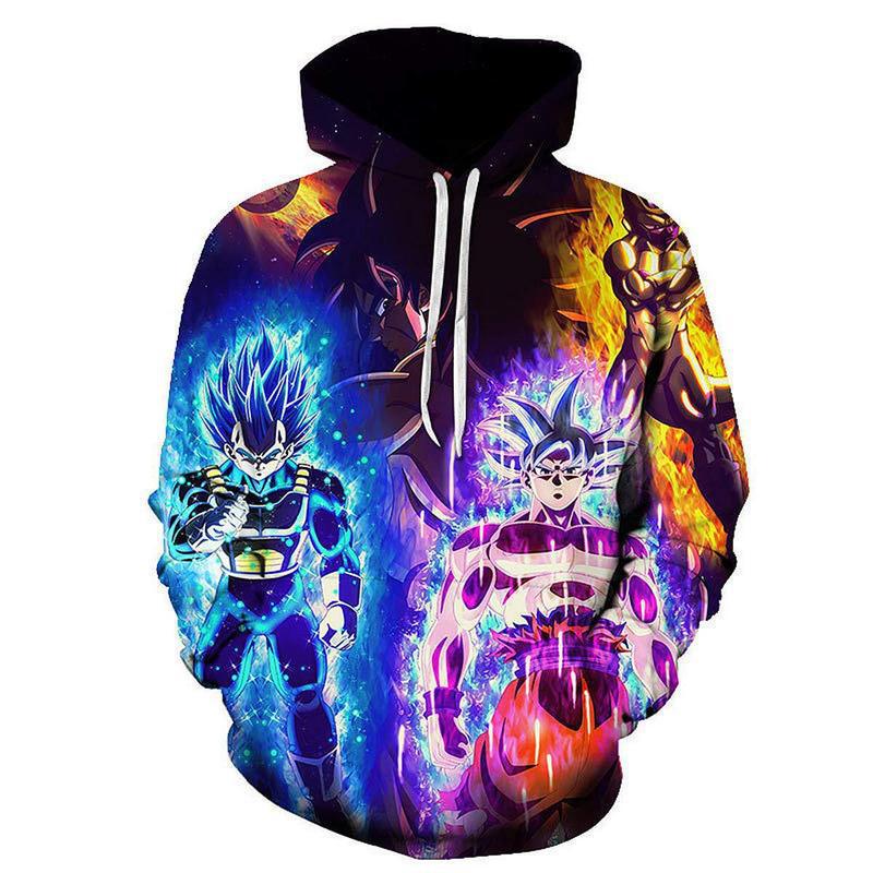 2024 otoño e invierno anime Dragon Ball 3D digital europeo y americano impreso jersey hoodie men suéteres para hombres y mujeres