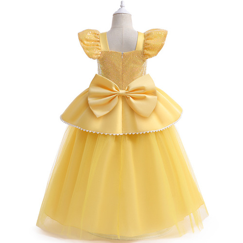Cosplay Beauty and the Beast Belle Princess Dress Girls' Party Dress Puffy Sleeve Dress 