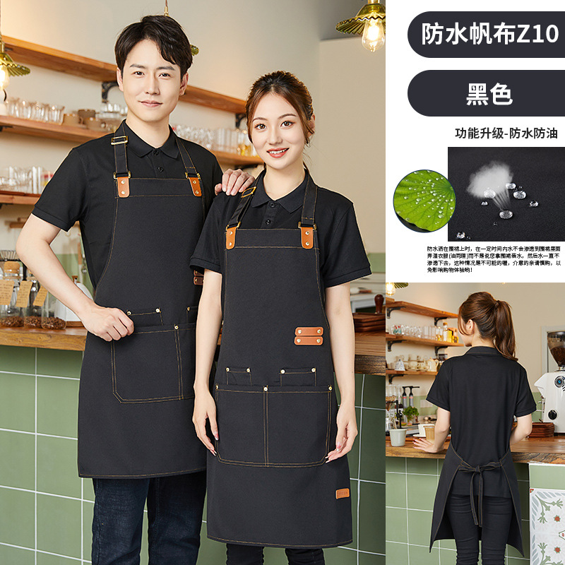 Delantal de lona, logotipo, impresión de catering, tienda de té con leche especial, floristería, tintinera de café, ropa de trabajo impermeable, personalización femenina