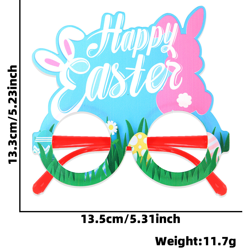 Huevos de pascua de dibujos animados de conejo gafas de decoración de fiesta infantil orejas de pvc fotográficas marcos de gafas
