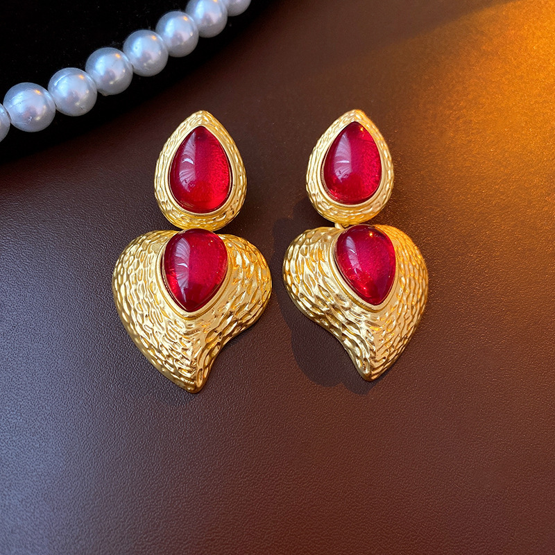 Retro Style 1 Pair Retro Tassel Flower Plating Inlay Alloy Artificial Pearls Rhinestones Drop Earrings