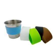 直径6cm宽度3cm硅胶杯套横纹杯套玻璃杯牛奶杯隔热防滑硅胶圈