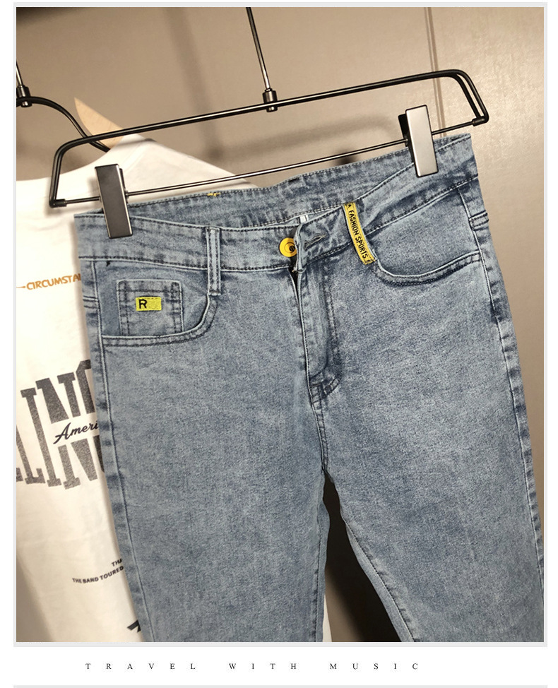 Jeans slim fit da uomo pantalone in denim elastico alla moda_voghion.com