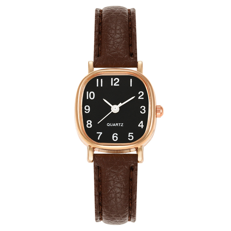 Cross-border Square Watches Manufacturer Simple Personality Retro Student Ladies Quartz Leather Strap Women's Watches Women's Wholesale