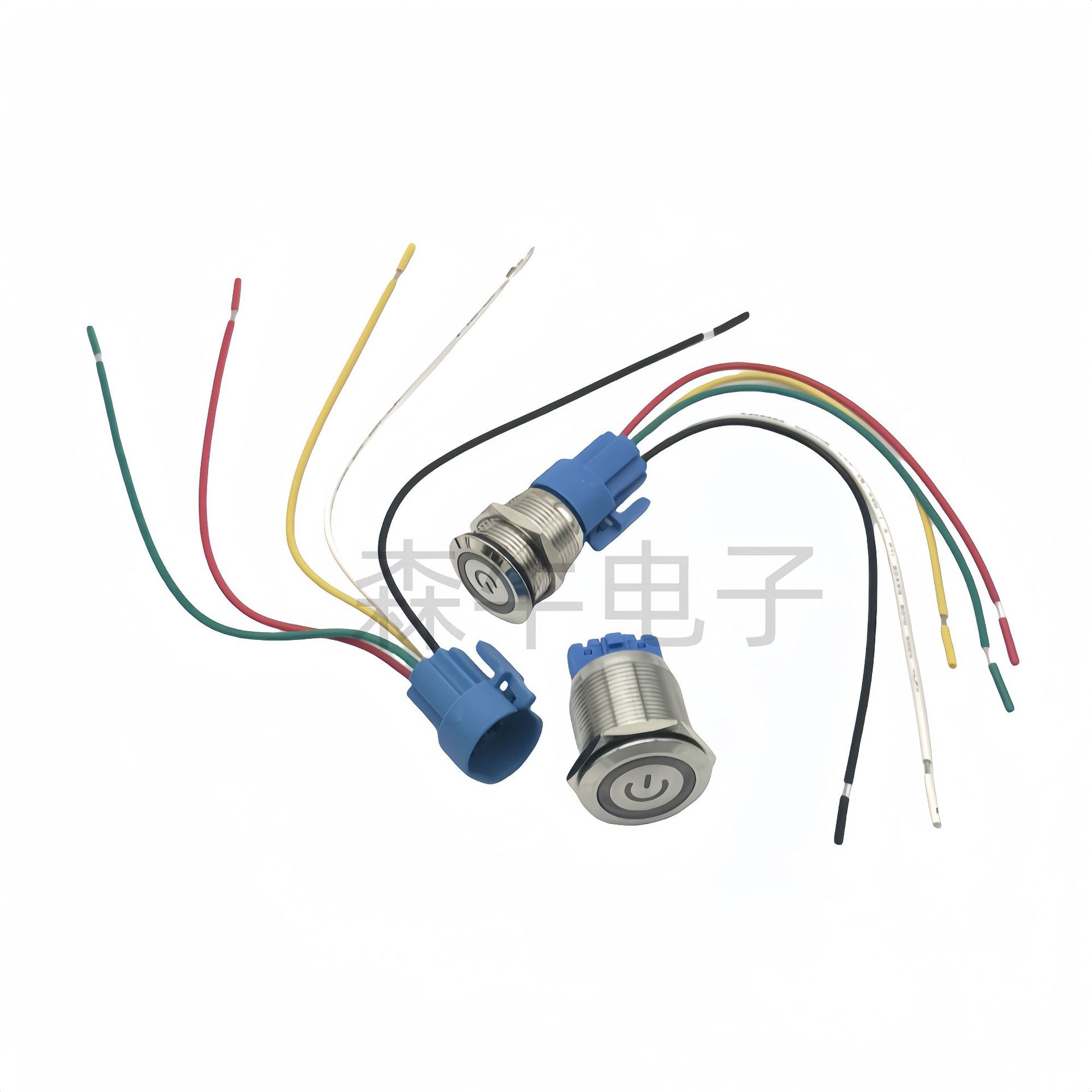 16MM金属按钮开关 LED灯 圆形不锈钢按键开关 自锁自复位防水开