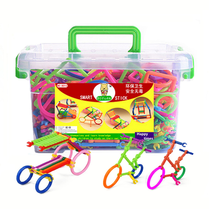 Smart Stick costura educativa bloques de construcción de juguete jardín de infantes de juguete de 3 años de edad, montaje e inserción de regalo de niña entrega de una pieza