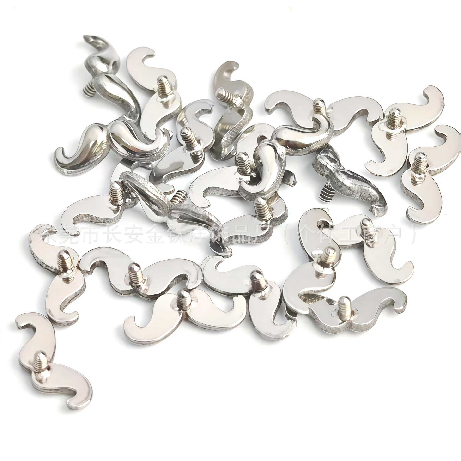 F136 Titanium Polished Beard Rod Nose Stud Ear Nail - G23 Titanium Alloy Body Piercing Jewelry Ear Bone Nail detail image 7