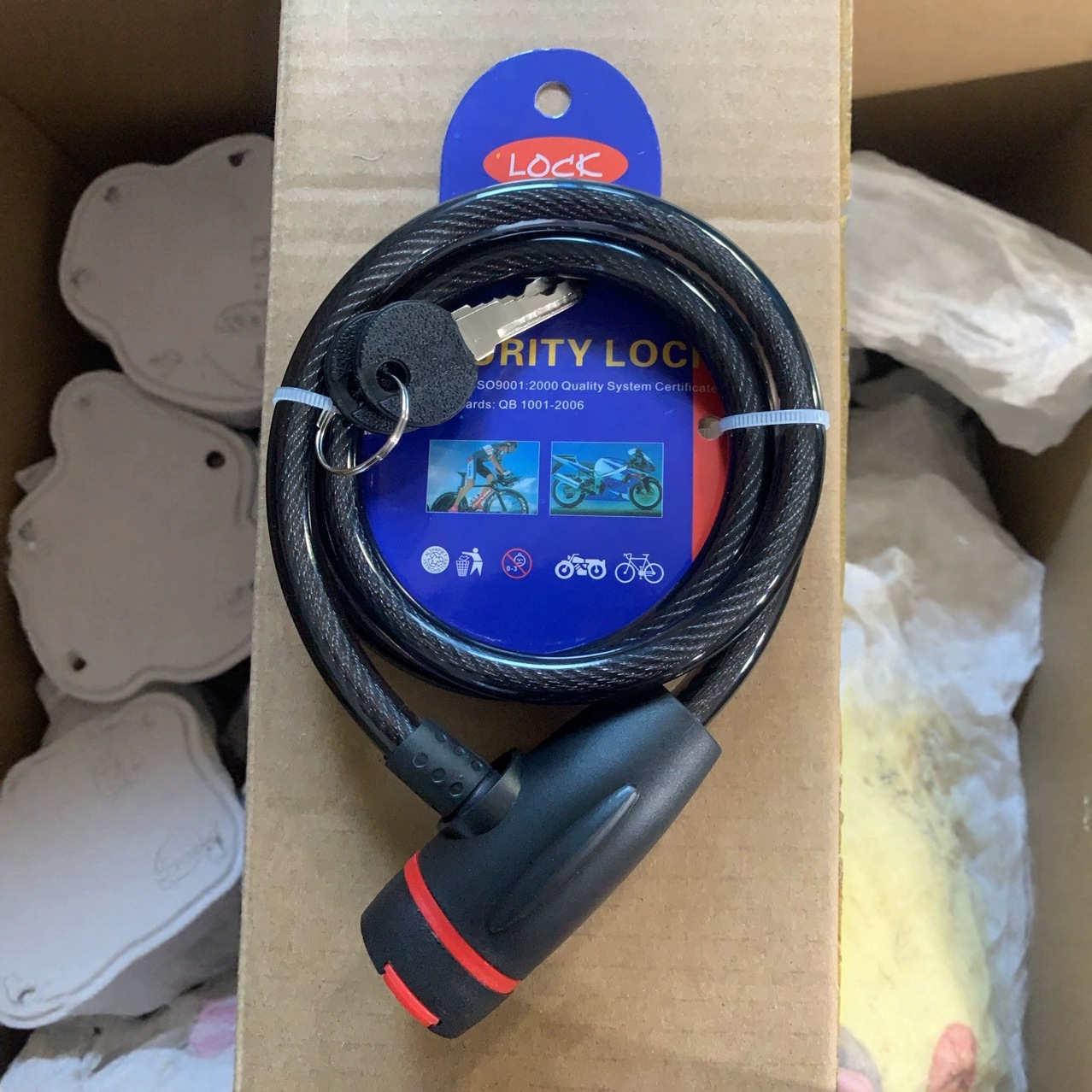 Candado de Cable de Acero para Bicicleta Antirrobo de Aleación de Zinc para Bicicleta de Montaña y Moto