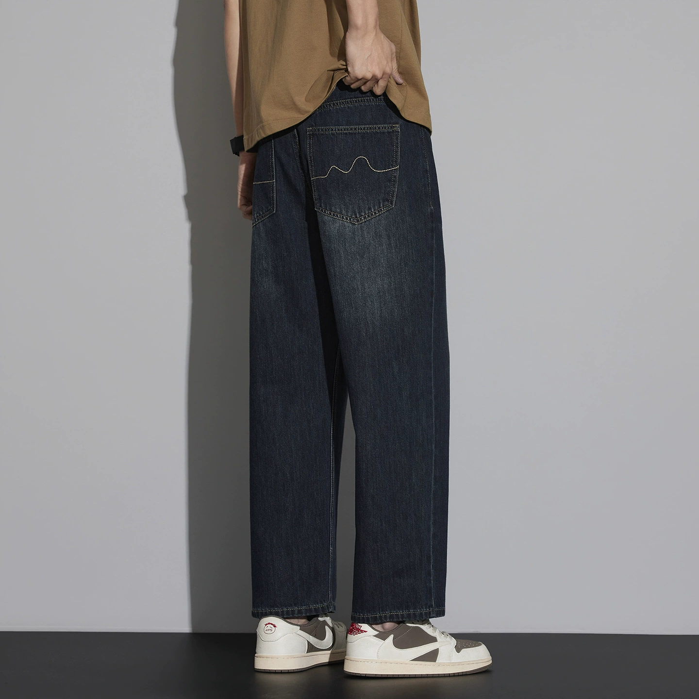 Летние модные универсальные джинсы, брюки, свободный прямой крой