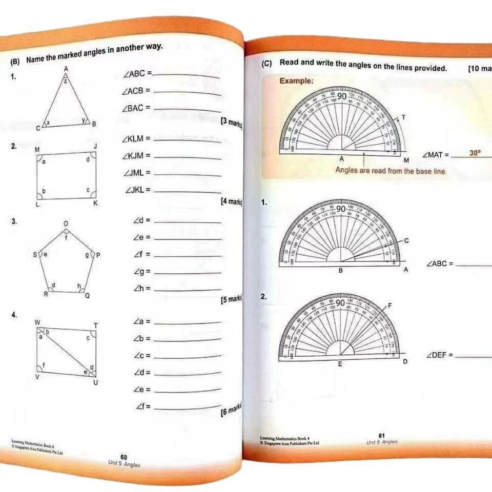 Сингапурский учебник по математике SAP Learning Mathematics 1_6 класс тетрадь с упражнениями полный набор из 9 томов