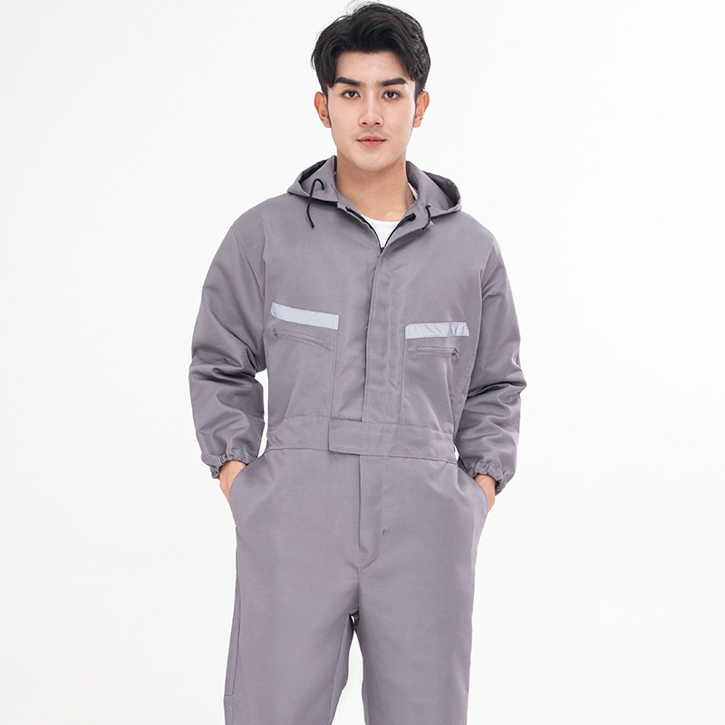 跨境连体工作服男反光全棉煤矿井下船厂船员工装外贸劳保服连体服|undefined