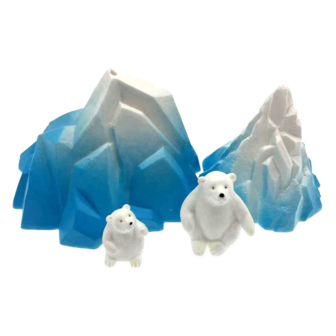 Material de PVC, iceberg sumergido, adornos de joyería, glaciares árticos, spot de paisajismo, al por mayor, oso polar, pingüino, león marino