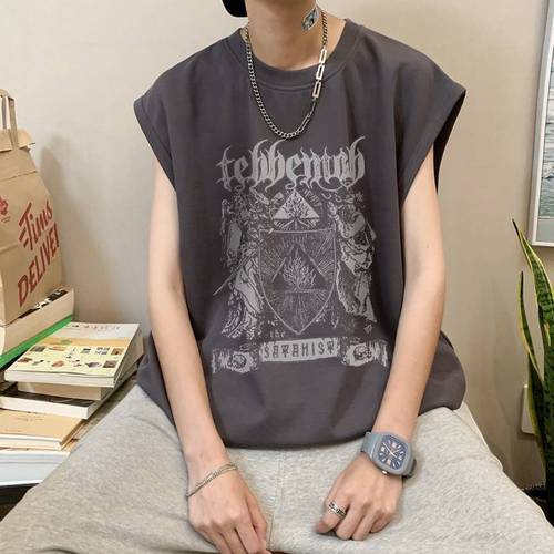 American-style crew neck vest men's retro trendy brand basketball sports sleeveless T-shirt ins innerwear top 12