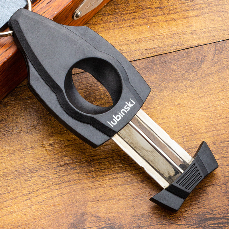 Cortapuros en V de acero inoxidable con llavero, tijeras portátiles para cigarros