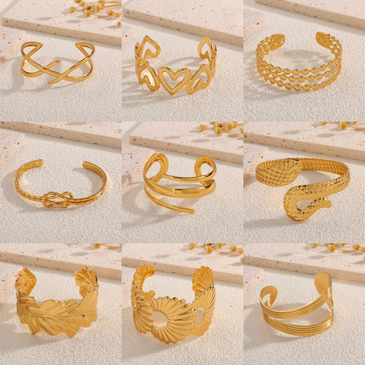 Europa y los Estados Unidos oro galvanizado imitación de frita abertura pulsera temperamento pulsera de moda transfronteriza lujo ligero alta sensación de joyas al por mayor