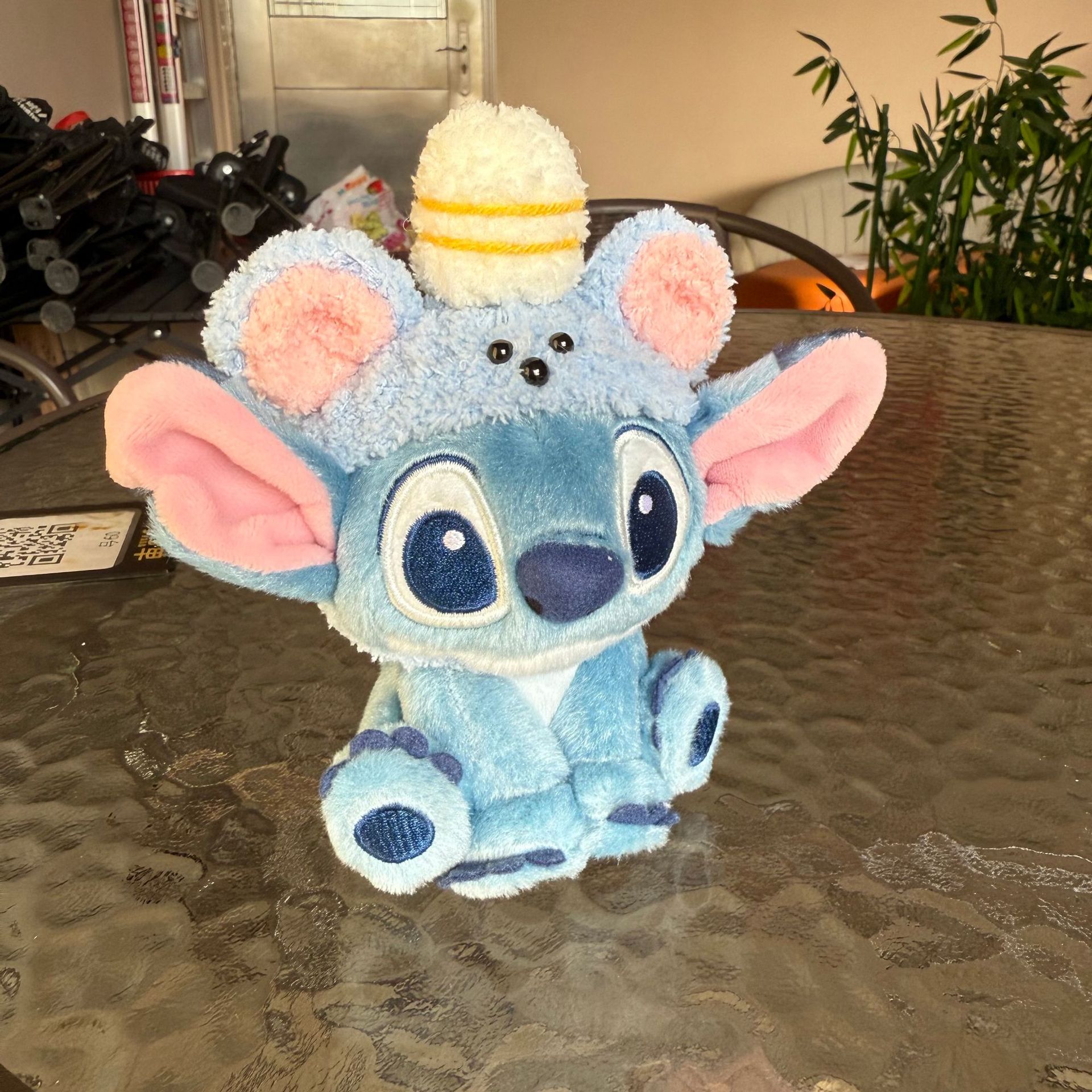 Producto terminado Star Baby Stitch muñeco de peluche sombrero capucha babero 12CM bebé con muñeca de algodón lindo