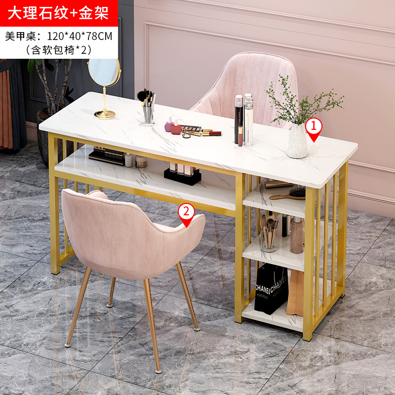 Neta de la moda rojo mesa de uñas y silla traje simple oferta especial Mesa de salón de uñas económico japonés individual mesa de uñas Doble