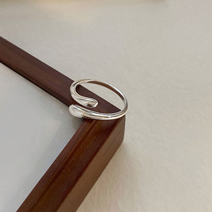 Drop-Shaped Open Glossy Simple Ring for Women Ins Geometric Cool Style Ring Ready for Delivery
