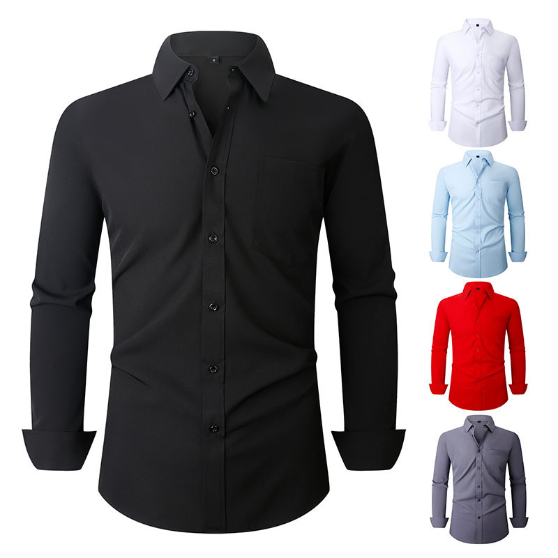 Autumn High-End Style Tops, Business Casual Shirts, Pocket Commuter Versatile Long-Sleeve Jackets, Machine Washable Plus-Size Men's Clothing Autumn High-End Style Tops, Business Casual Shirts, Pocket Commuter Versatile Long-Sleeve Jackets, Machine Washable Plus-Size Men's Clothing
