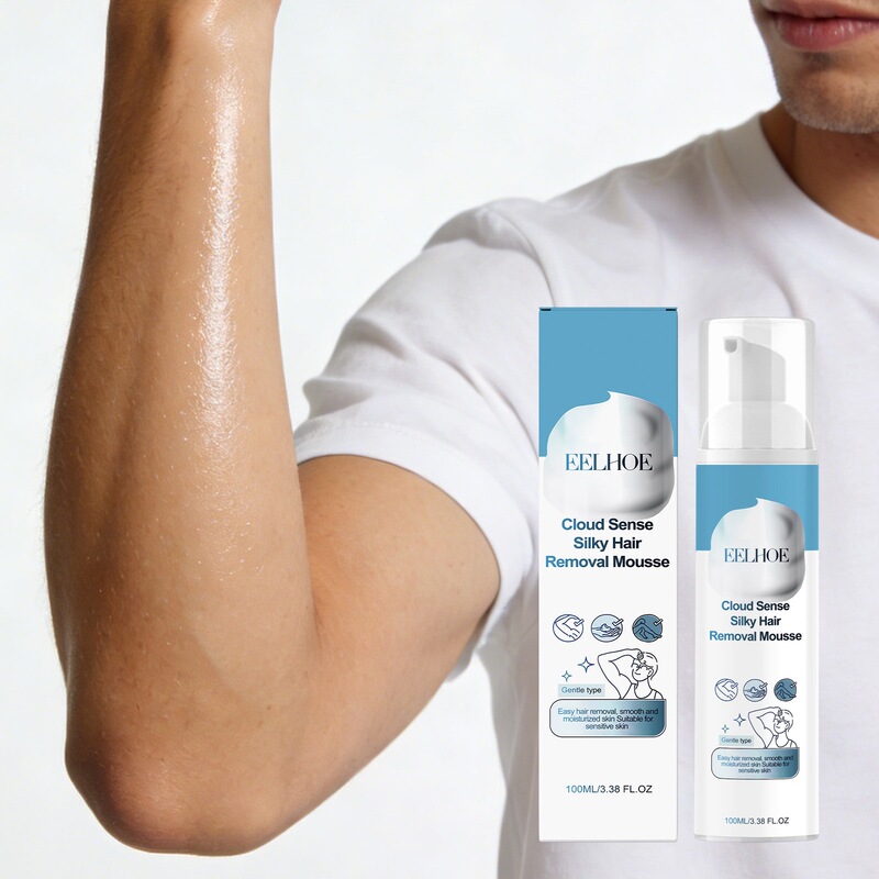 Eelhoe Men's Hair Removal Mousse Softens Body Hair, Gently Cleanses the Skin, and Provides Painless Hair Removal Care for Daily Use at Home