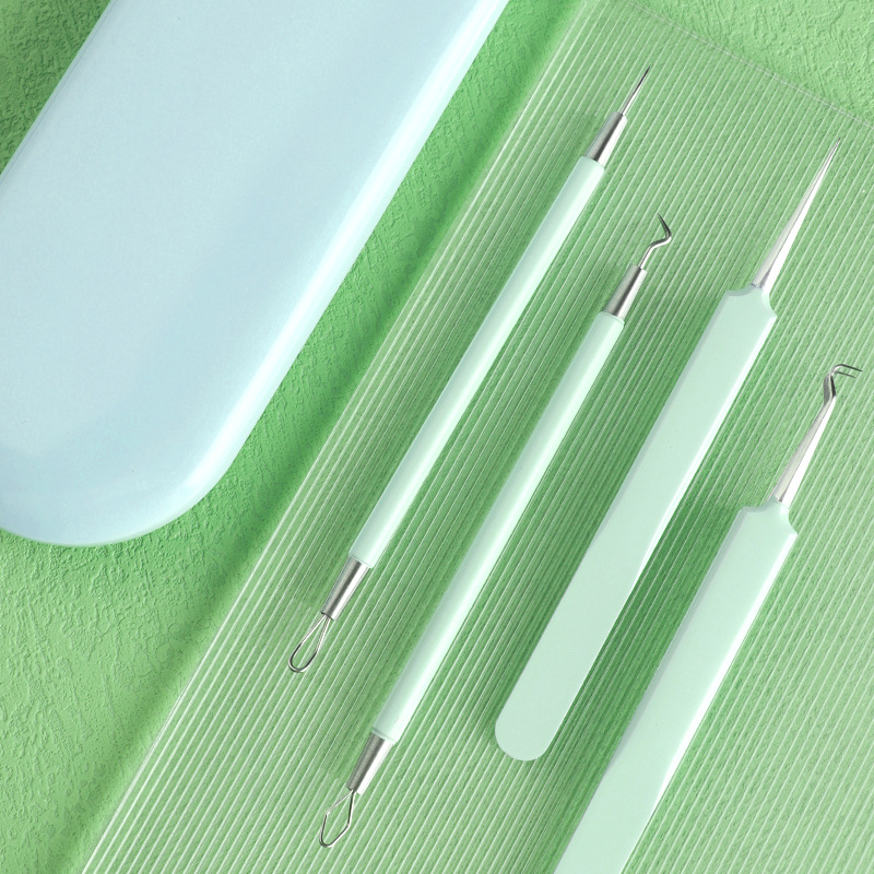 新款粉刺針套裝去黑頭暗瘡針5件套細胞夾粉刺夾美容院挑痘痘工具