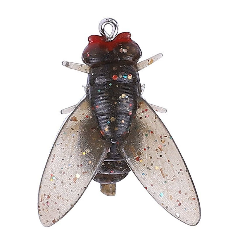 Cross -border Luya babies bionic flies soft bait hook hook poison mosquito fake bait fake bait white strip white strip micro -bait wholesale