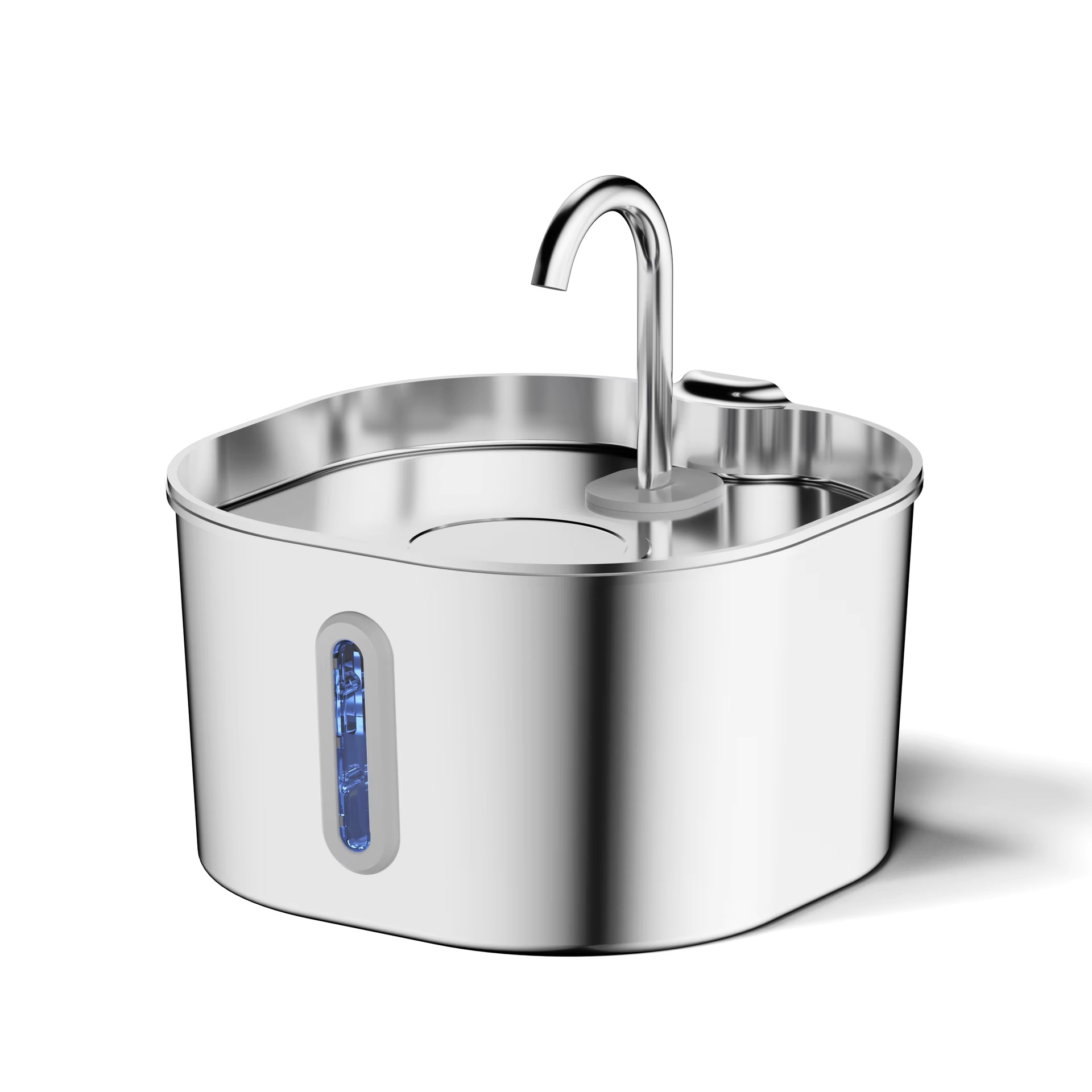 Transfronterizo mayorista 2.2L fuente ultra silenciosa Oz acero inoxidable filtración automática inteligente agua potable dispensadora de agua para mascotas