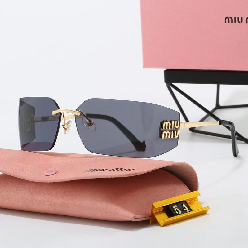 M's 54YS リムレススターと同じスタイルの女性用ハイエンドサングラス、ラージフレーム、トレンディなストリートスタイル、レトロカジュアルサングラス|undefined