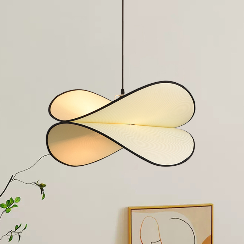 Estilo de crema francesa restaurante Estudio Nanyang retro sala de estar lámpara de tela Luz de araña de papas fritas de estilo silencioso antiguo dormitorio