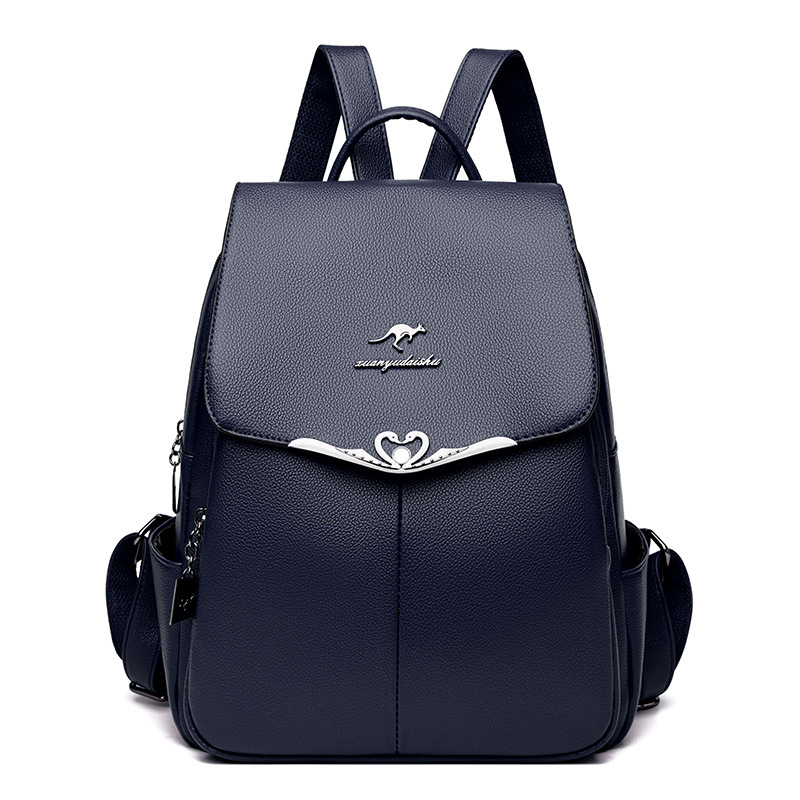 Mochila de cuero suave de venta transfronteriza para mujeres nueva estilo coreano simple versátil mochila de gran capacidad mochila de estudiantes bolsa de viaje