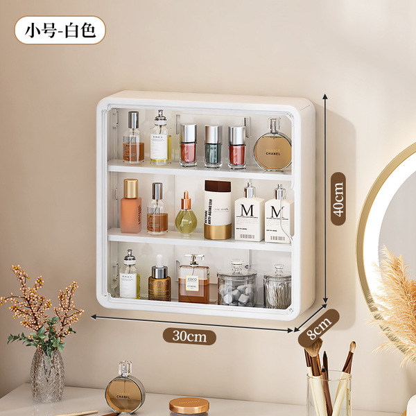 Cross-border Toilet Storage Rack Punch-free Small Wall Cabinet Wash Table Wall-mounted Dressing Rack Cosmetic Storage Rack