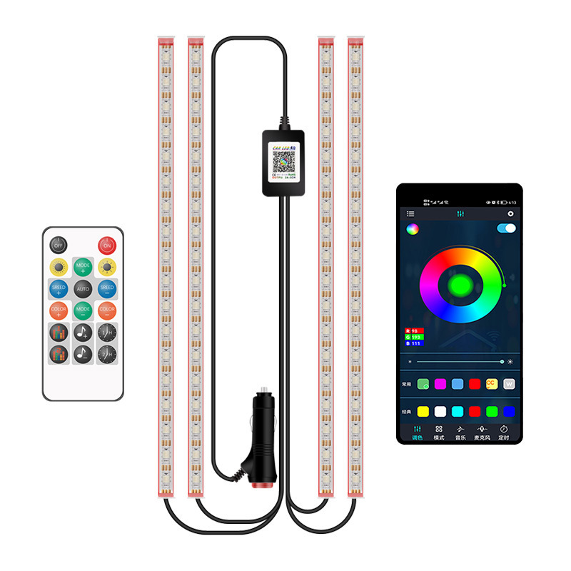 Luz de atmósfera de color fantasma de automóvil APP Bluetooth control remoto inalámbrico doble luz de atmósfera de control