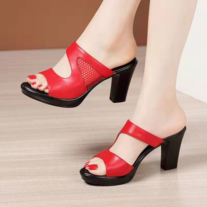 Women's Summer Slippers for Outdoor Wear, Trendy and Popular, Stylish Mid-Heel Mesh Breathable New Style Sandals Women's Summer Slippers for Outdoor Wear, Trendy and Popular, Stylish Mid-Heel Mesh Breathable New Style Sandals