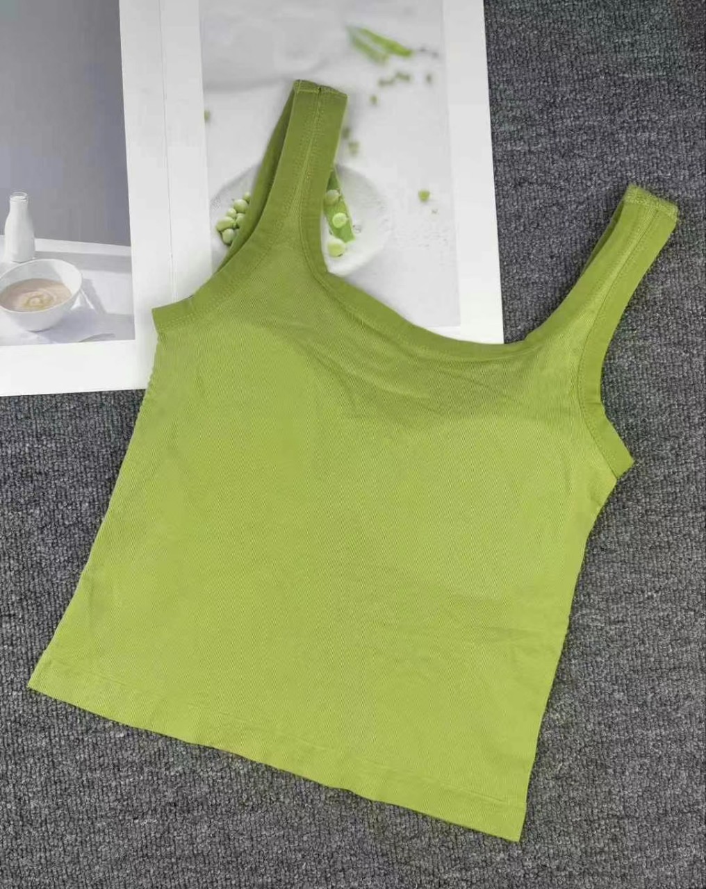 Nueva espalda hermosa camisola de color sólido ropa interior de una pieza para mujer con almohadilla para el pecho top sin mangas 9915