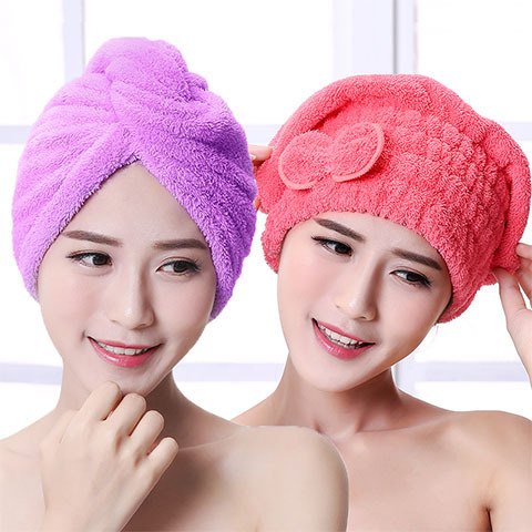 【高品質の厚手のドライヘアキャップ】ドライヘアキャップ女性の超吸水ロングヘアのドライヘアバッグ|undefined