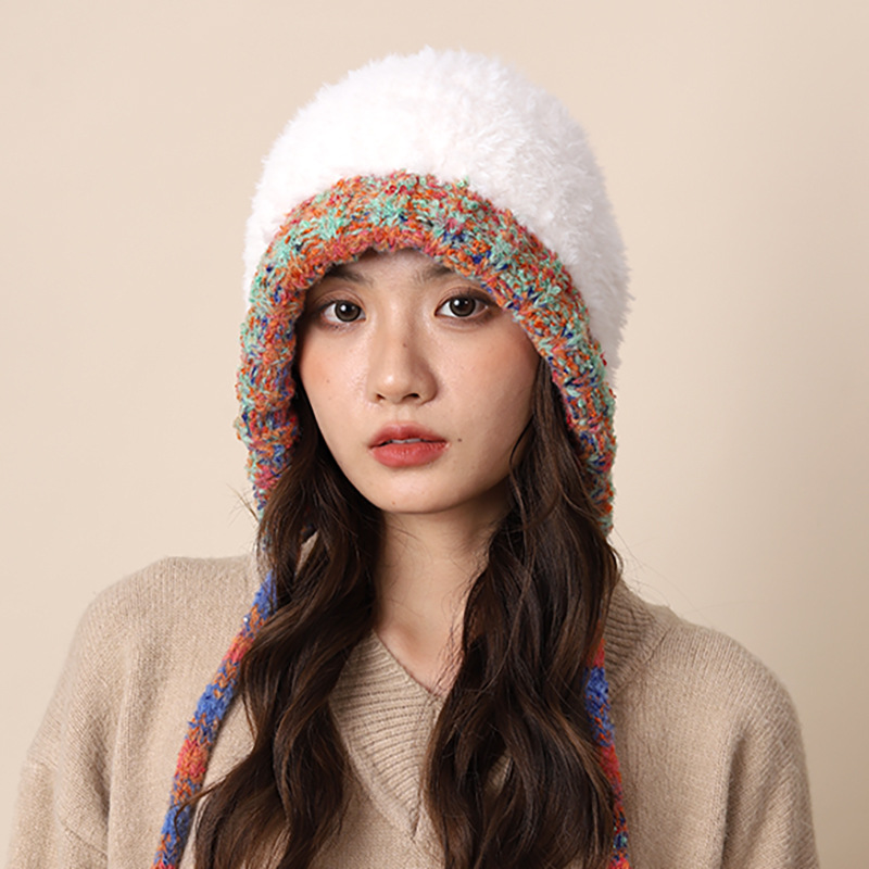 Handgemaakte grote hoofdomtrek pluche gebreid voor kinderen nieuwe herfst winter verdikt warm en gezicht verbeterend_voghion.com